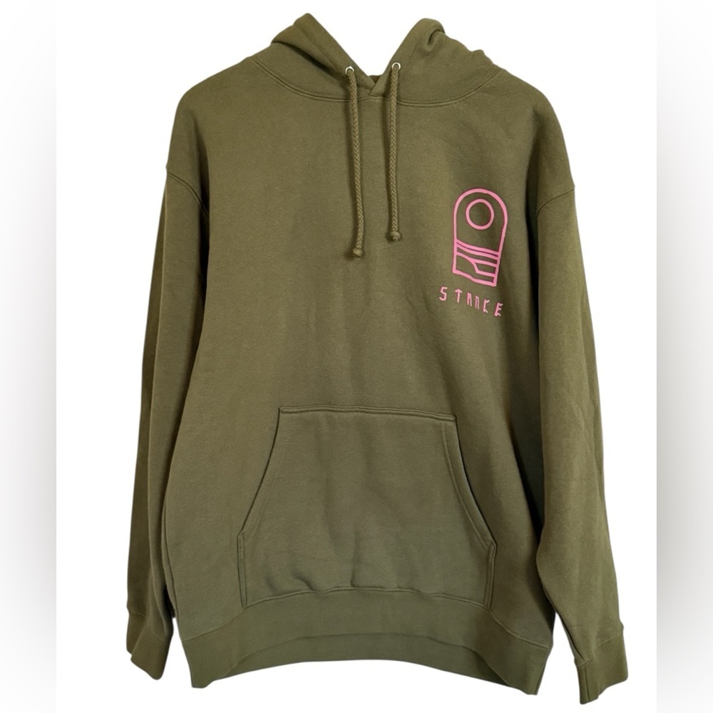 STANCE NWT Men's LARGE Stargazer Pullover Hoodie Army Green Streetwear Unisex